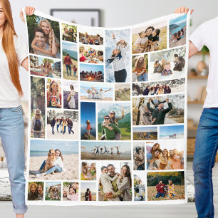Create Your Own Custom 36 Photo Collage Fleece Blanket