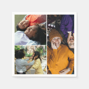 Create Your Own Custom 3 Photo Collage Napkin