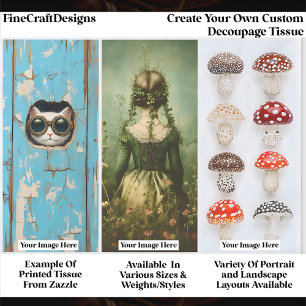 Create Your Own Custom 3 Photo Portrait Decoupage Tissue Paper