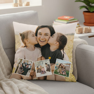 Create Your Own Custom 4 Photo Collage Throw Pillow
