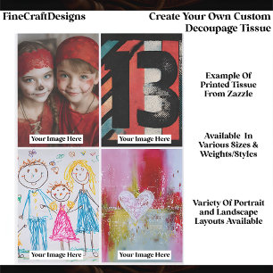 Create Your Own Custom 4 Photo Portrait Decoupage Tissue Paper