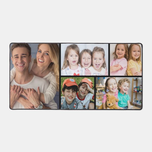 Create Your Own Custom 5 Photo Collage  Desk Mat (Front)
