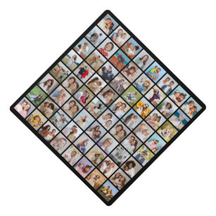 Create Your Own Custom 64 Photo Collage Graduation Cap Topper