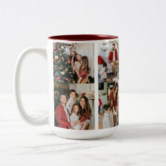 Create Your Own Custom 8 Photo Family Double Side  Two-Tone Coffee Mug