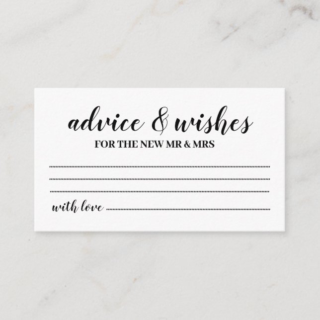 Create your own custom advice and wishes card (Front)