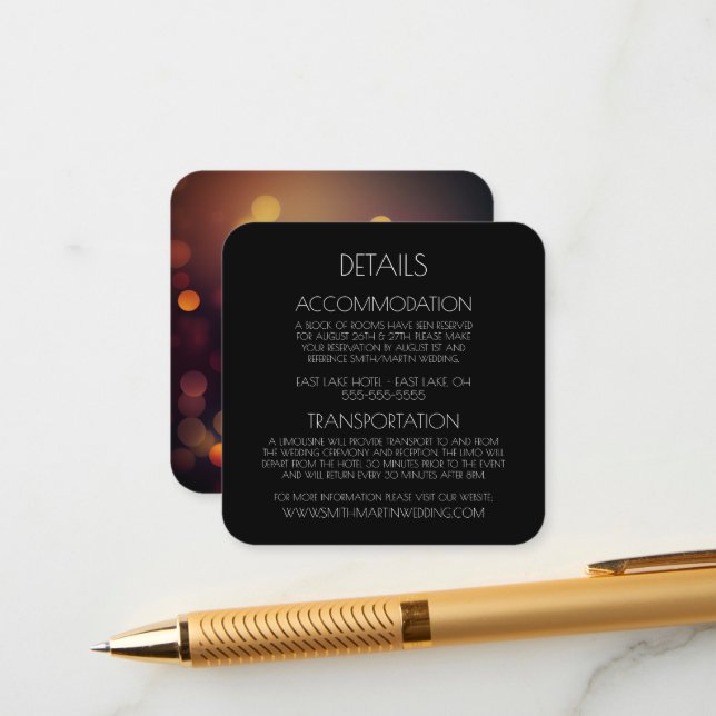 Create Your Own Custom Autumn Bokeh Enclosure Card (Front/Back In Situ)