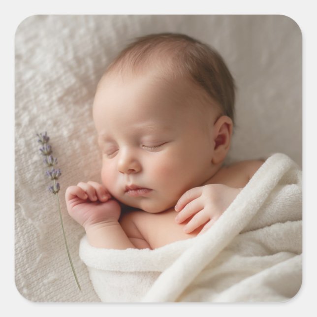 Create your own custom baby square sticker (Front)