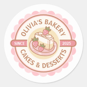 Create your own Custom Bakery Baked Goods Business Classic Round Sticker