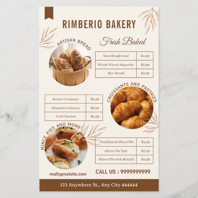 Create your own Custom Bakery Business Flyer (Front)