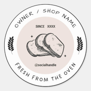 Create your own Custom Bakery Fresh from the oven Classic Round Sticker