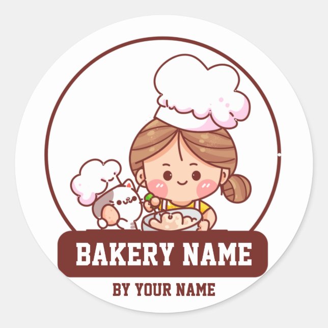 Create Your Own Custom Bakery Homemade with love  Classic Round Sticker (Front)