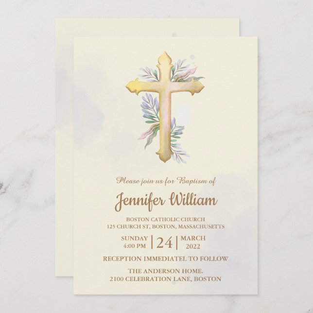 Create your own Custom Baptism Invitation (Front/Back)