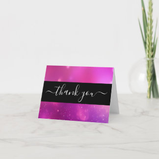 Create Your Own Custom Black & Hot Pink  Thank You Card