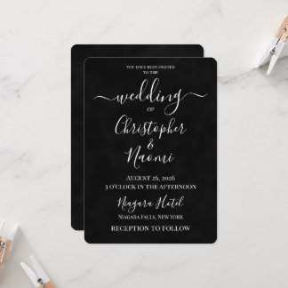 Create Your Own Custom Black Wedding Invitation