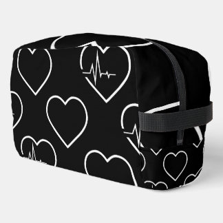 Create Your Own Custom Black & White Heartbeat Dopp Kit