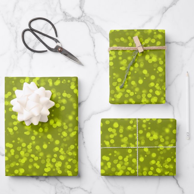 Create Your Own Custom Bokeh Spots Pattern Wrapping Paper Sheet (Front)