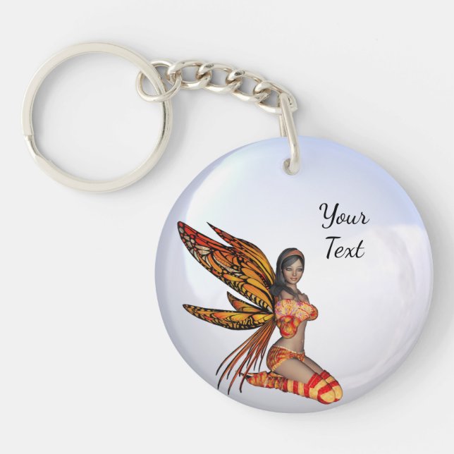 Create Your Own Custom Bubble Monarch Fairy Keychain (Front)