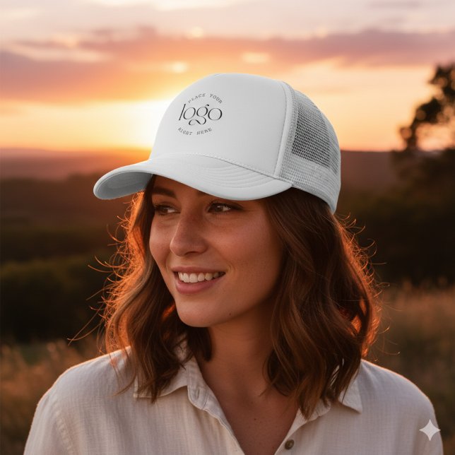 Create Your Own Custom Business Company Logo Trucker Hat (create you own business logo cap)