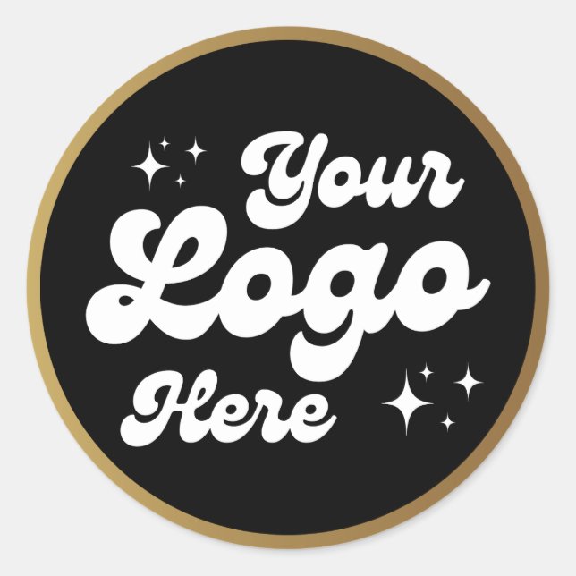 Create Your Own Custom Business Logo Faux Gold Classic Round Sticker (Front)