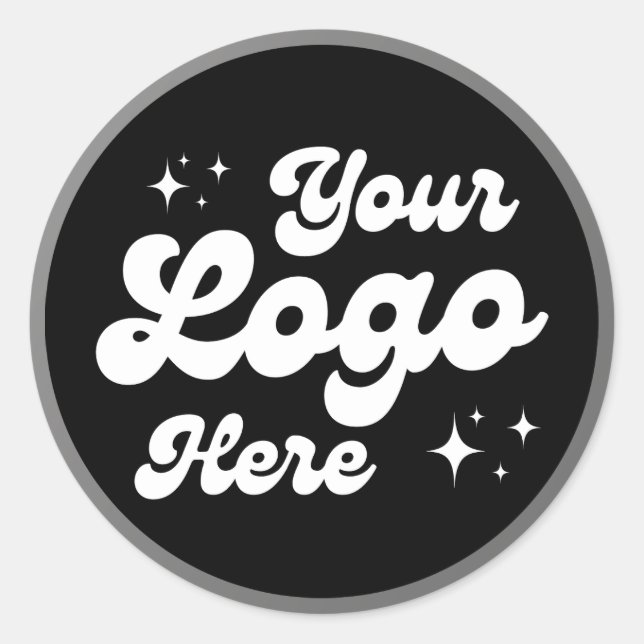 Create Your Own Custom Business Logo Faux Silver Classic Round Sticker (Front)