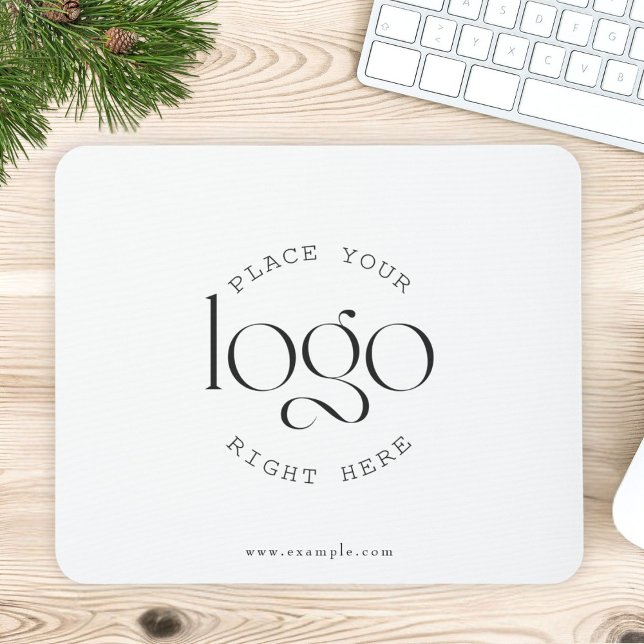Create Your Own Custom Business Logo Modern White Mouse Pad (personalized add your own logo business corporate white mouse pad)