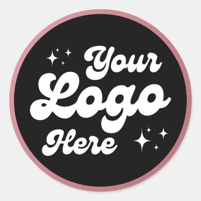 Create Your Own Custom Business Logo Rose Gold Classic Round Sticker (Front)