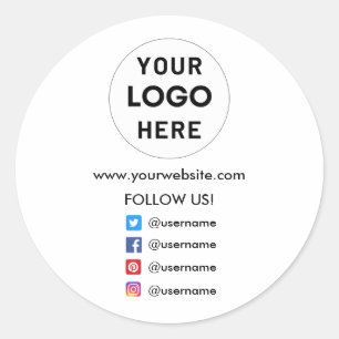 Create Your Own Custom Business  Social Media  Classic Round Sticker