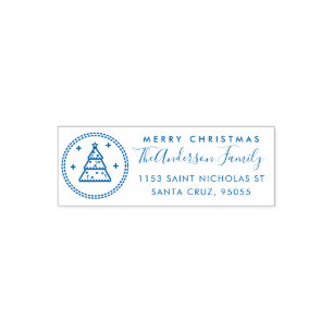 Create Your Own Custom Christmas Tree Family Name Self-inking Stamp