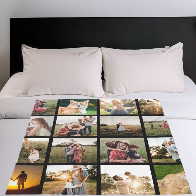 Create Your Own Custom Collage Photo Fleece Blanket (Creator Uploaded)