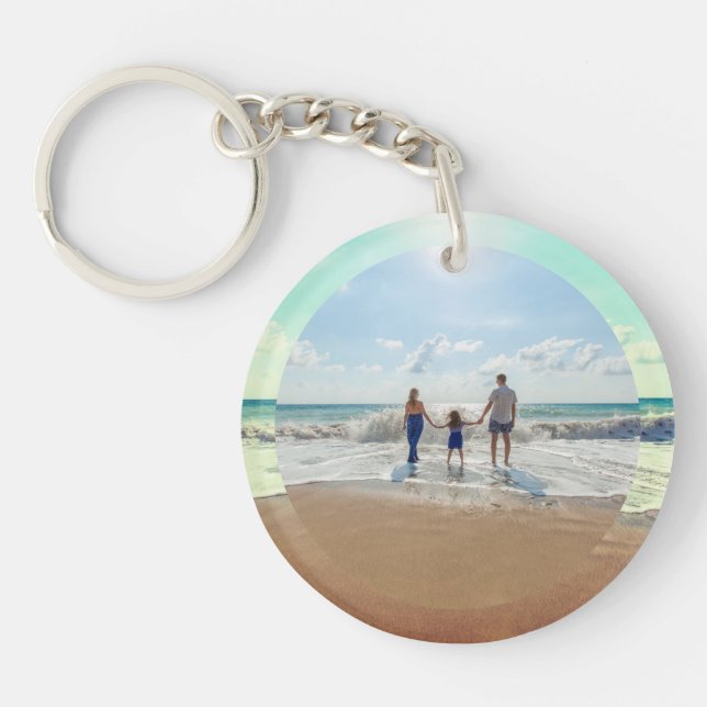 Create Your Own Custom Cute Family Photo Effects Keychain (Front)