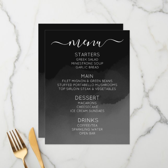 Create Your Own Custom Dark Colorized Ombré  Menu (Front/Back In Situ)