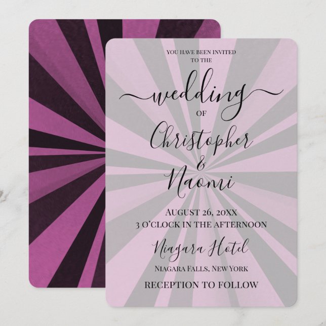 Create Your Own Custom Deep Retro Sunburst Invitation (Front/Back)