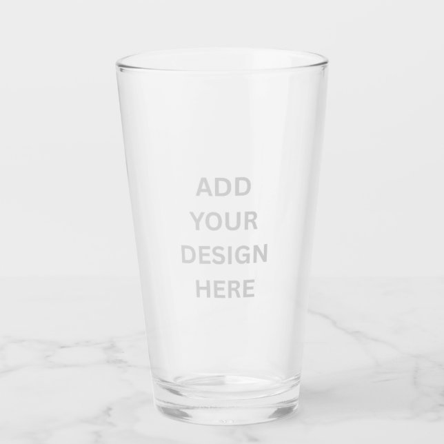 Create Your Own Custom Design 16oz Glass Tumbler (Front)