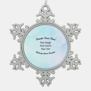 Create Your Own Custom Design/Logo Snowflake Pewter Christmas Ornament