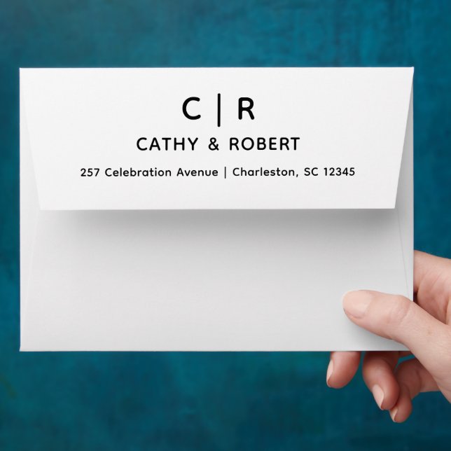 Create Your Own Custom Design Minimal Chic Wedding Envelope (Hand)