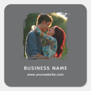 Create Your Own Custom Design YOUR PHOTO & TEXT Square Sticker