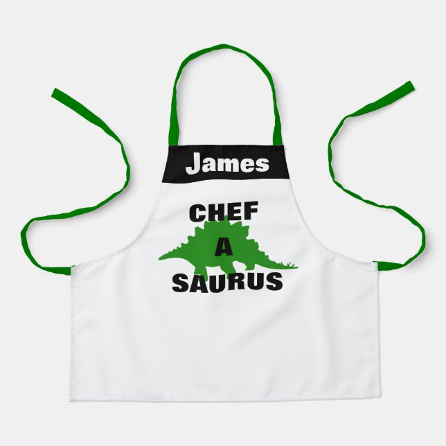 Create Your Own  Custom Dinosaur Design Youth Kids Apron (Front)