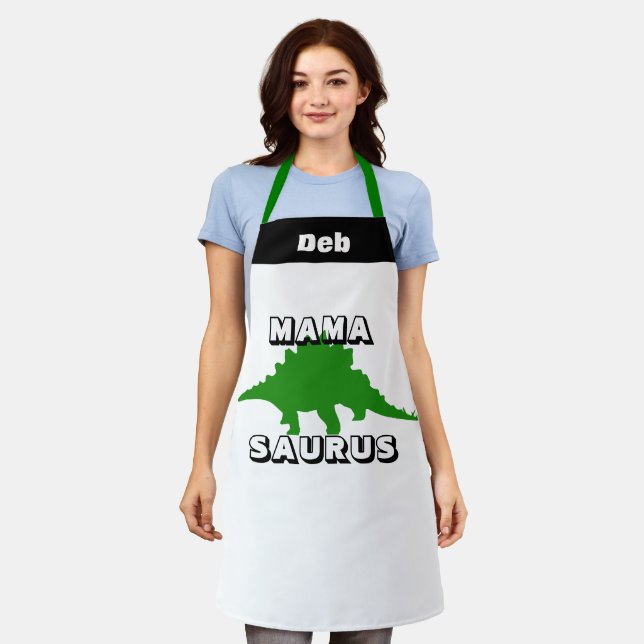 Create Your Own  Custom Dinosaur MamaSaurus  Mom Apron (Worn)