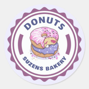 Create Your Own Custom Doughnut Shop Bakery Classic Round Sticker
