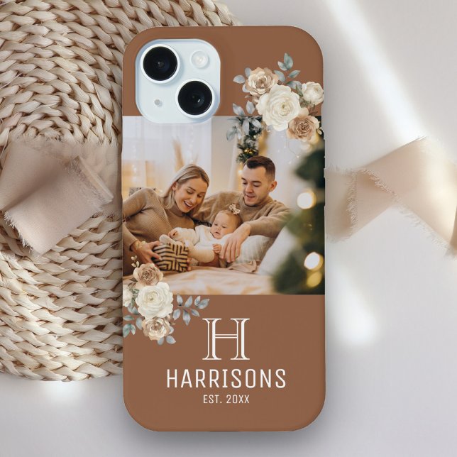 Create Your Own Custom Family Photo Brown iPhone 15 Case (Creator Uploaded)