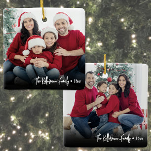 Create Your Own Custom Family Photo Christmas Ceramic Ornament