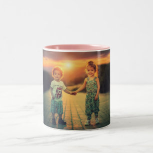 Create Your Own Custom Family Photo Customizable Two-Tone Coffee Mug