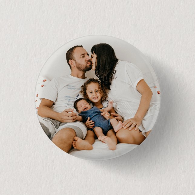 Create Your Own Custom Family Photo Personalized 1 Inch Round Button (Front)