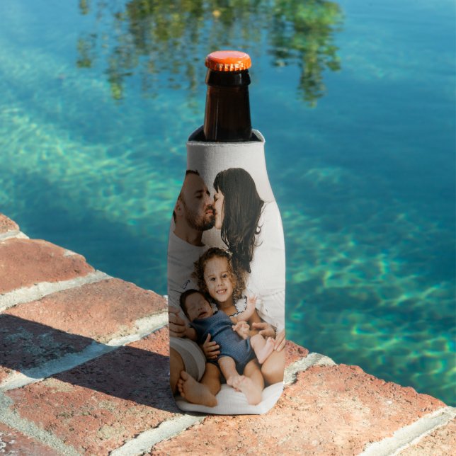 Create Your Own Custom Family Photo Personalized   Bottle Cooler (In Situ Pool)