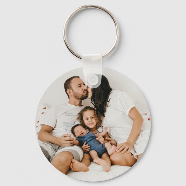 Create Your Own Custom Family Photo Personalized Keychain (Front)