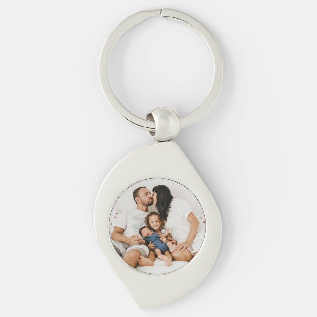Create Your Own Custom Family Photo Personalized Keychain (Front)