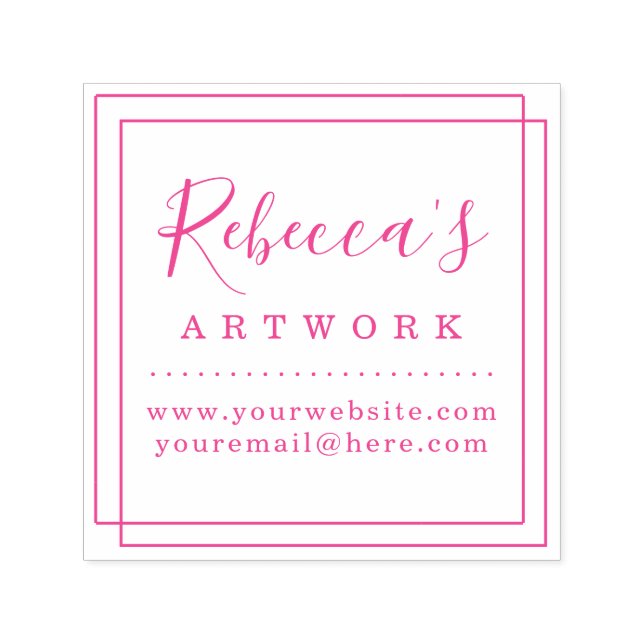 Create Your Own Custom Fuchsia Name Artwork Self-inking Stamp (Design)
