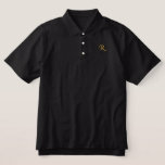 Create Your Own Custom Gold Monogrammed Mens Black<br><div class="desc">Create your own custom, personalized, monogrammed, comfortable, slim fit, 100% ring spun combed cotton, mens faux gold monogram / initials embroidered classic black pique polo shirt. Simply type in your initial / monogram, to customize. Makes a great custom gift, for brother, son, father, husband, boyfriend, grandpa, godfather, godson, grandfather, grandson,...</div>