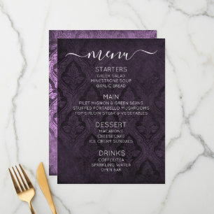 Create Your Own Custom Gothic Vintage Damask Menu
