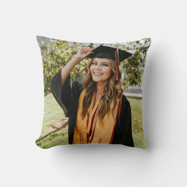 Create Your Own Custom Graduate Photo Throw Pillow (Front)